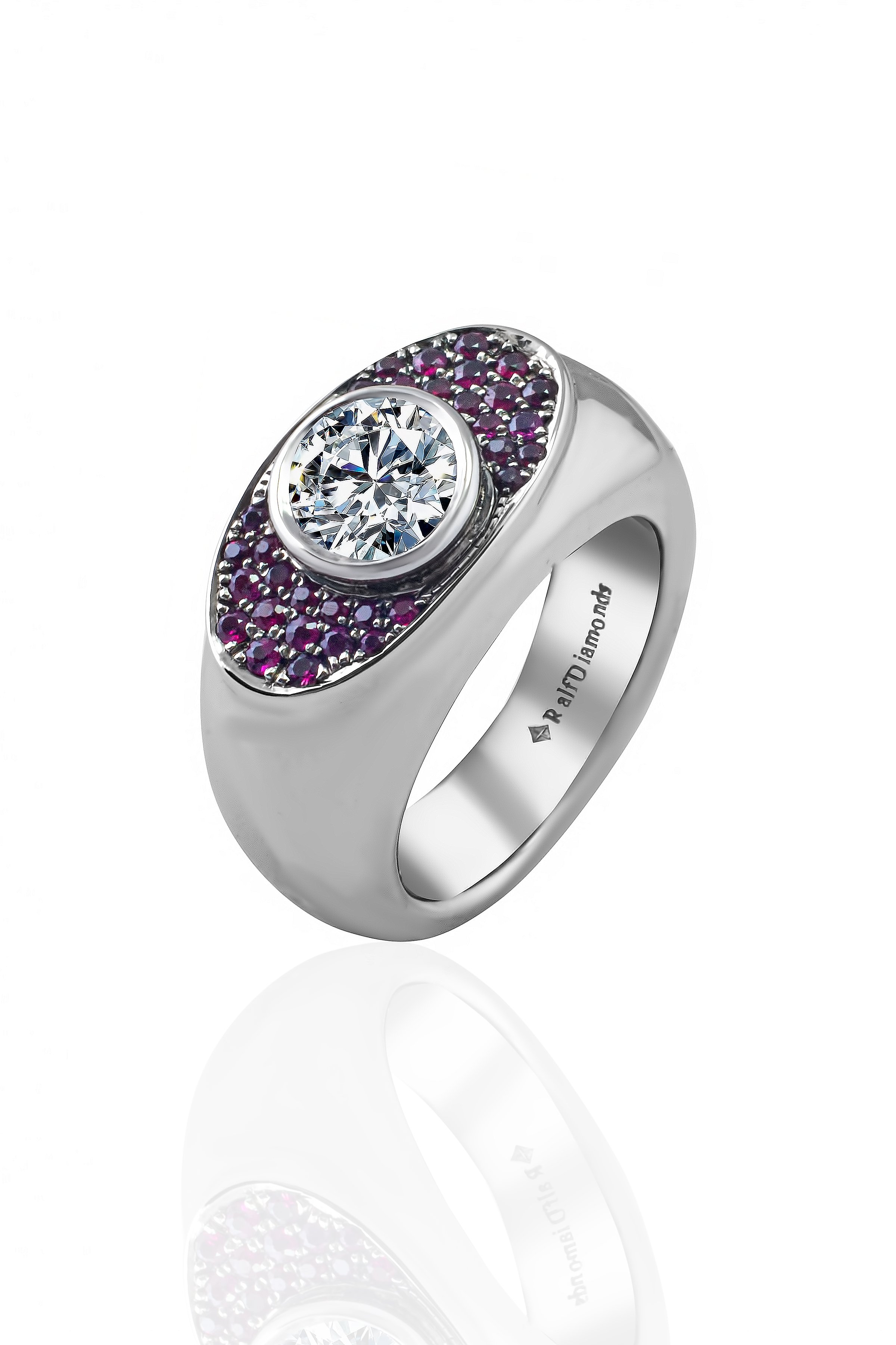 Кольцо с бриллиантом RalfDiamonds White Gold Diamond Sapphires Ring