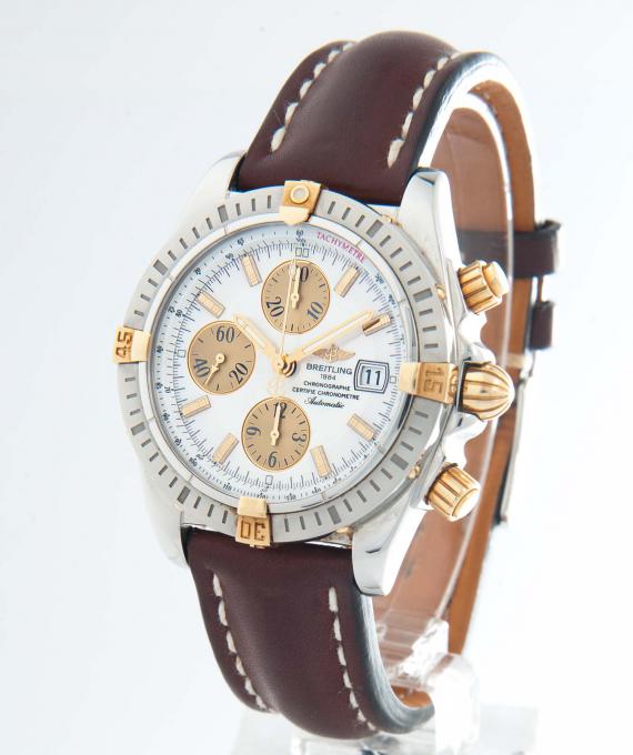 Часы Breitling Сhronomat Evolution Gold Steel silver Dial B13356