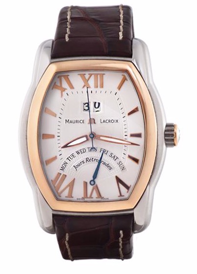 Часы Maurice Lacroix Masterpiece Jours Retrogrades Tonneau Stahl Gold MP6119