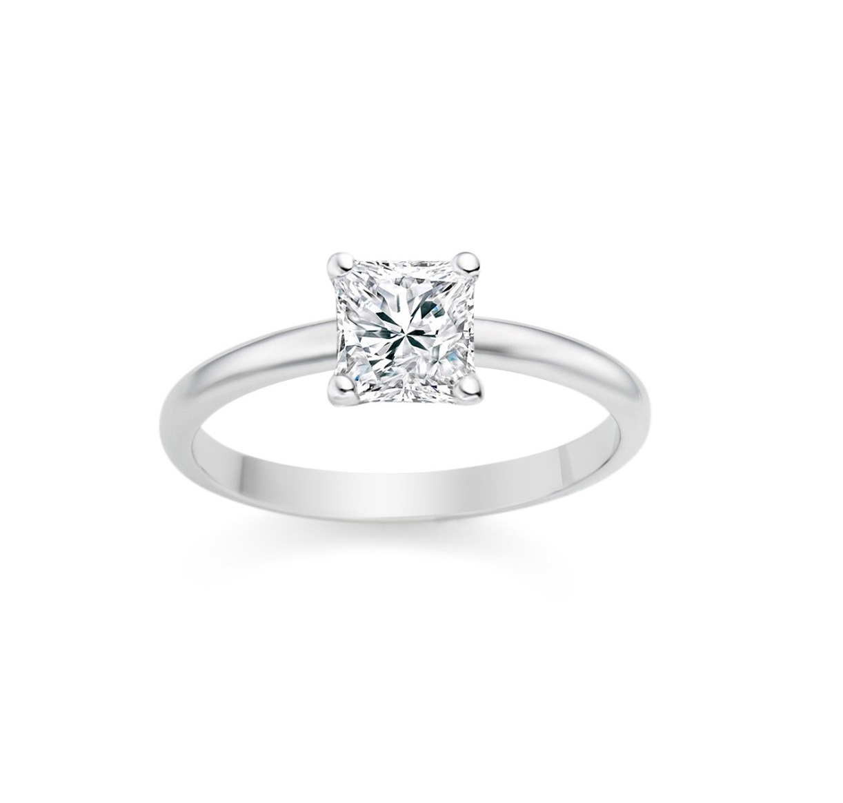 Кольцо с бриллиантом Tiffany & Co  Princess-cut Diamond Engagement Ring in Platinum