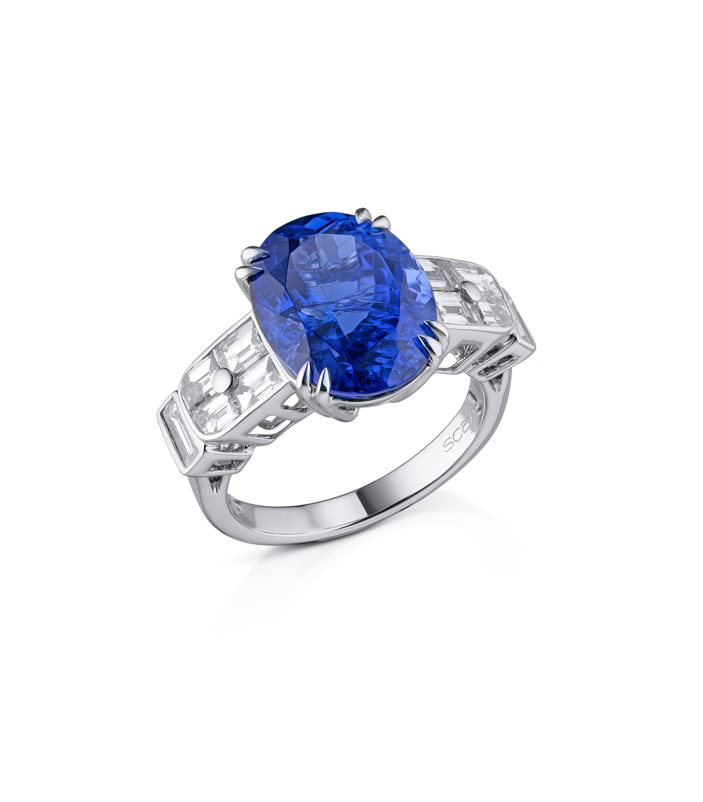 Кольцо с бриллиантом Scavia  с танзанитом 7,37ct и бриллиантами