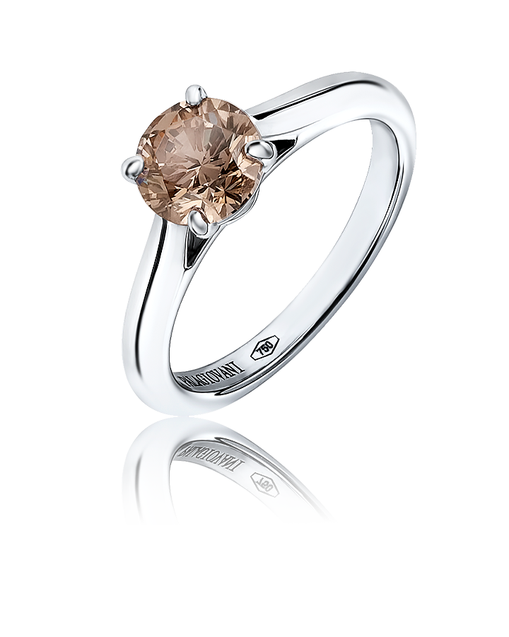 Кольцо с бриллиантом Palagiovani  1,17ct Q-R-Brounish/I2