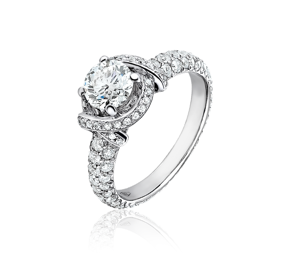 Кольцо с бриллиантом No Name  0,65ct K/VS2