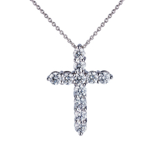 Колье No Name подвеска крест с бриллиантами 1,68ct
