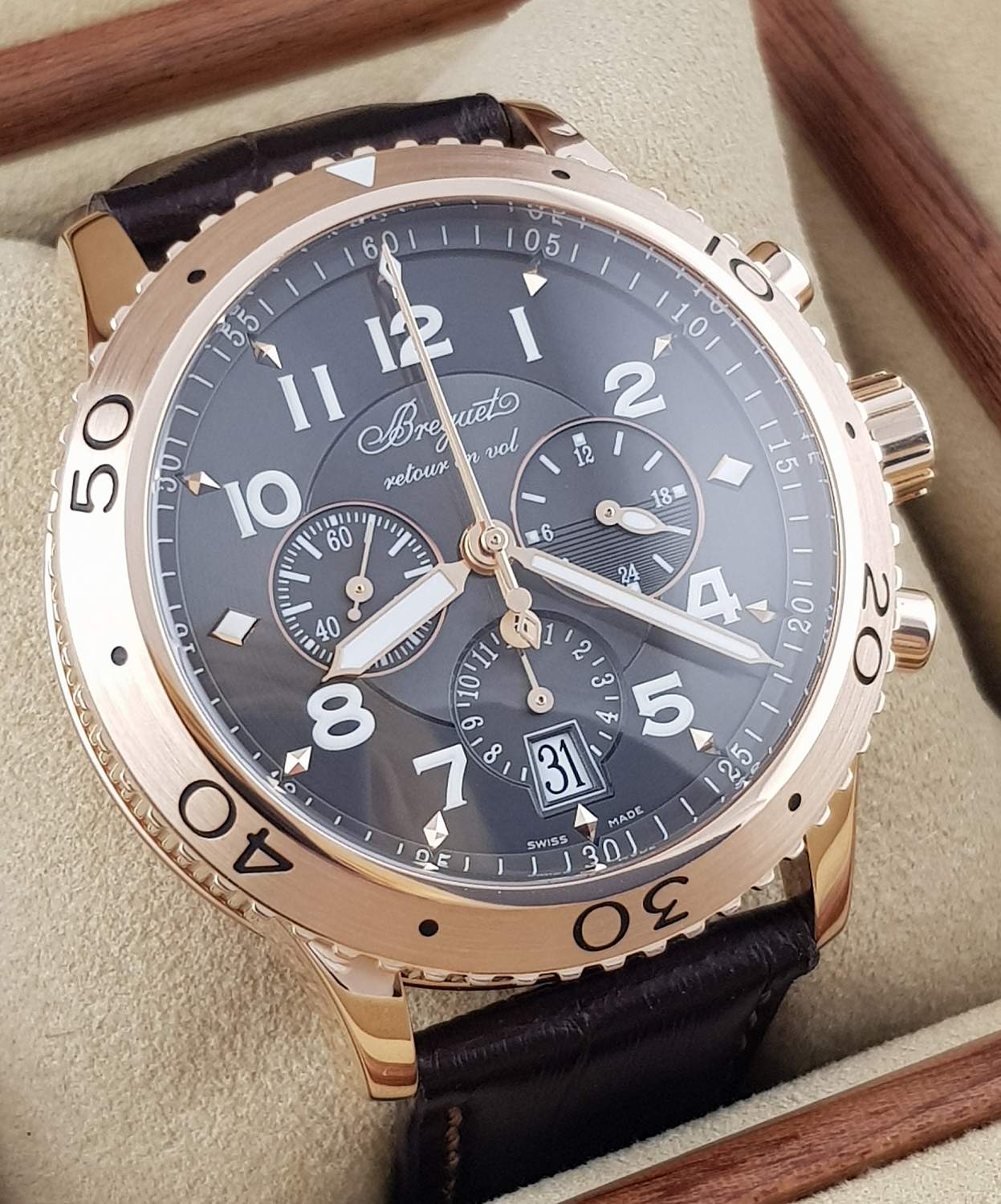 Часы Breguet Transatlantique Type XXI Flyback 18K Rose Gold 3810BR/92/9ZU