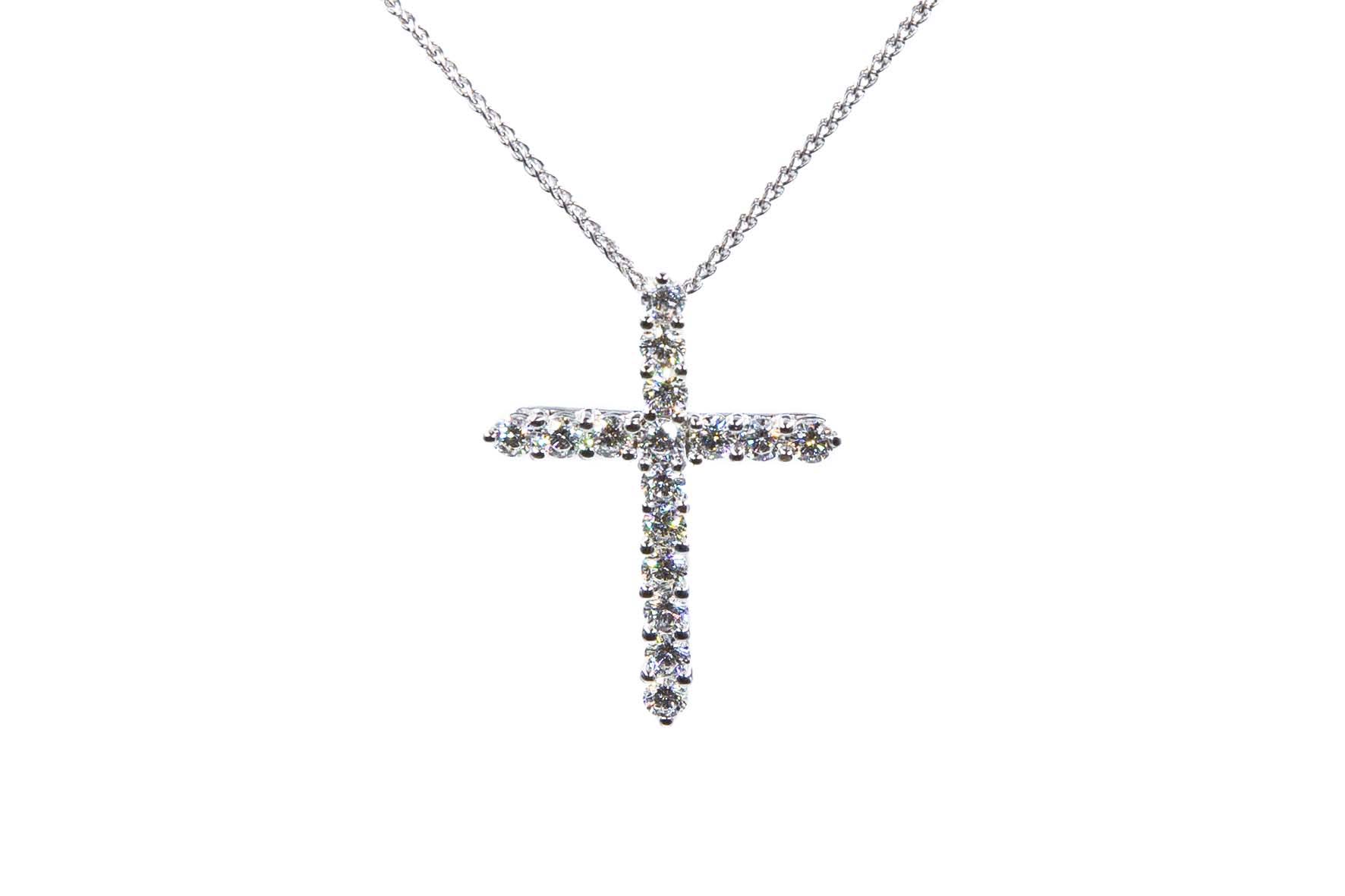 Крест Luca Carati подвеска с бриллиантами 1,92ct