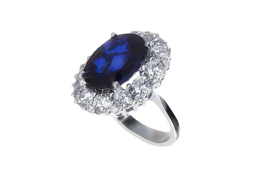 Кольцо с бриллиантом No Name  с сапфиром 11,34ct