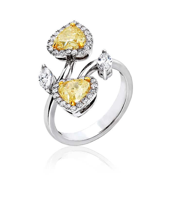 Кольцо с бриллиантом No Name  с бриллиантами 1,00-1,01ct U-V/VS1