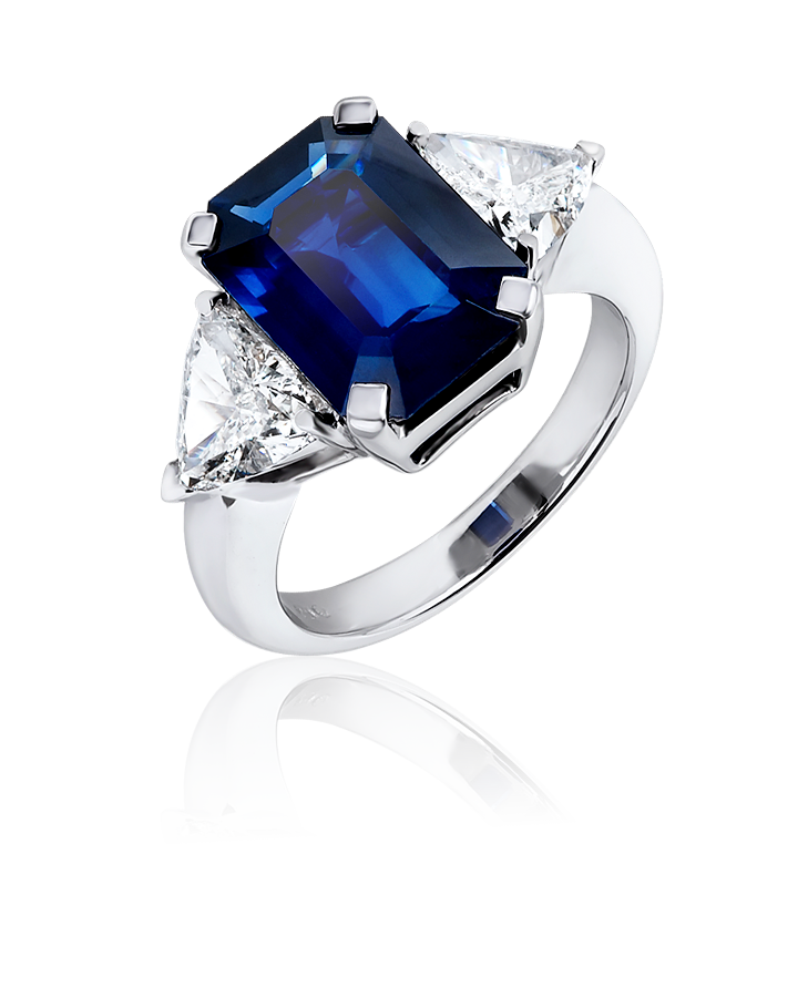 Кольцо с бриллиантом No Name  с сапфиром 5,30ct