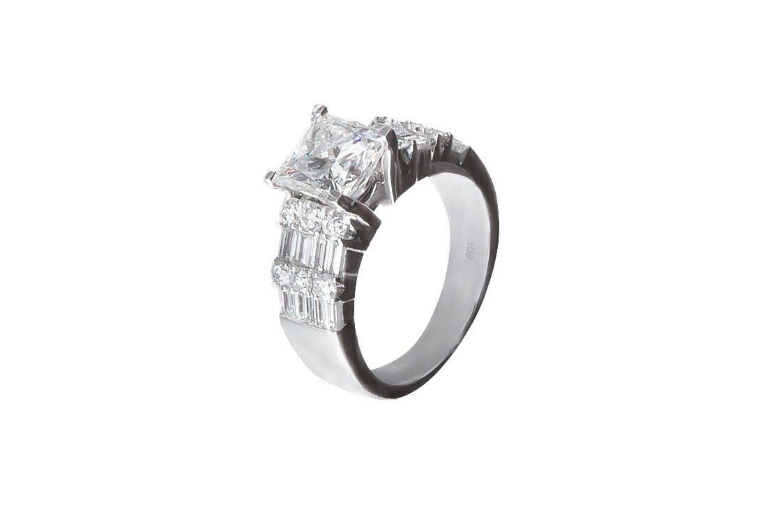 Кольцо с бриллиантом No Name  2,25ct G/I1