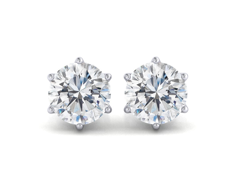 Серьги No Name  с бриллиантами 1,06ct I/SI2-1,06ct K/SI2