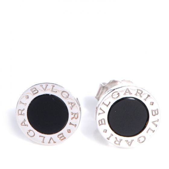 Bvlgari Small White Gold Onyx Earrings OR085817 6