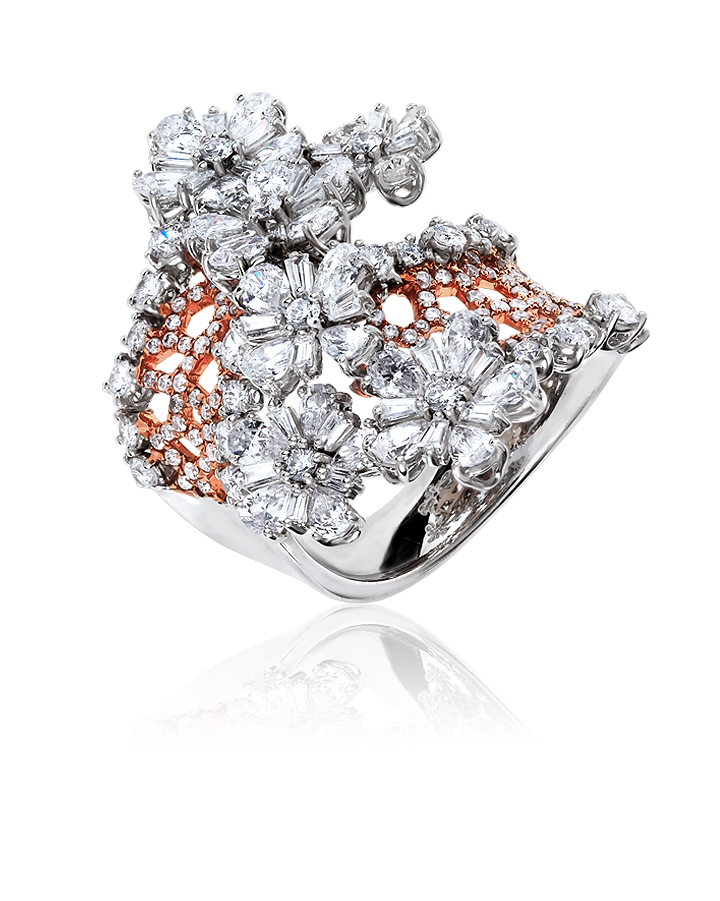 Кольцо с бриллиантом No Name  с бриллиантами 4,65ct