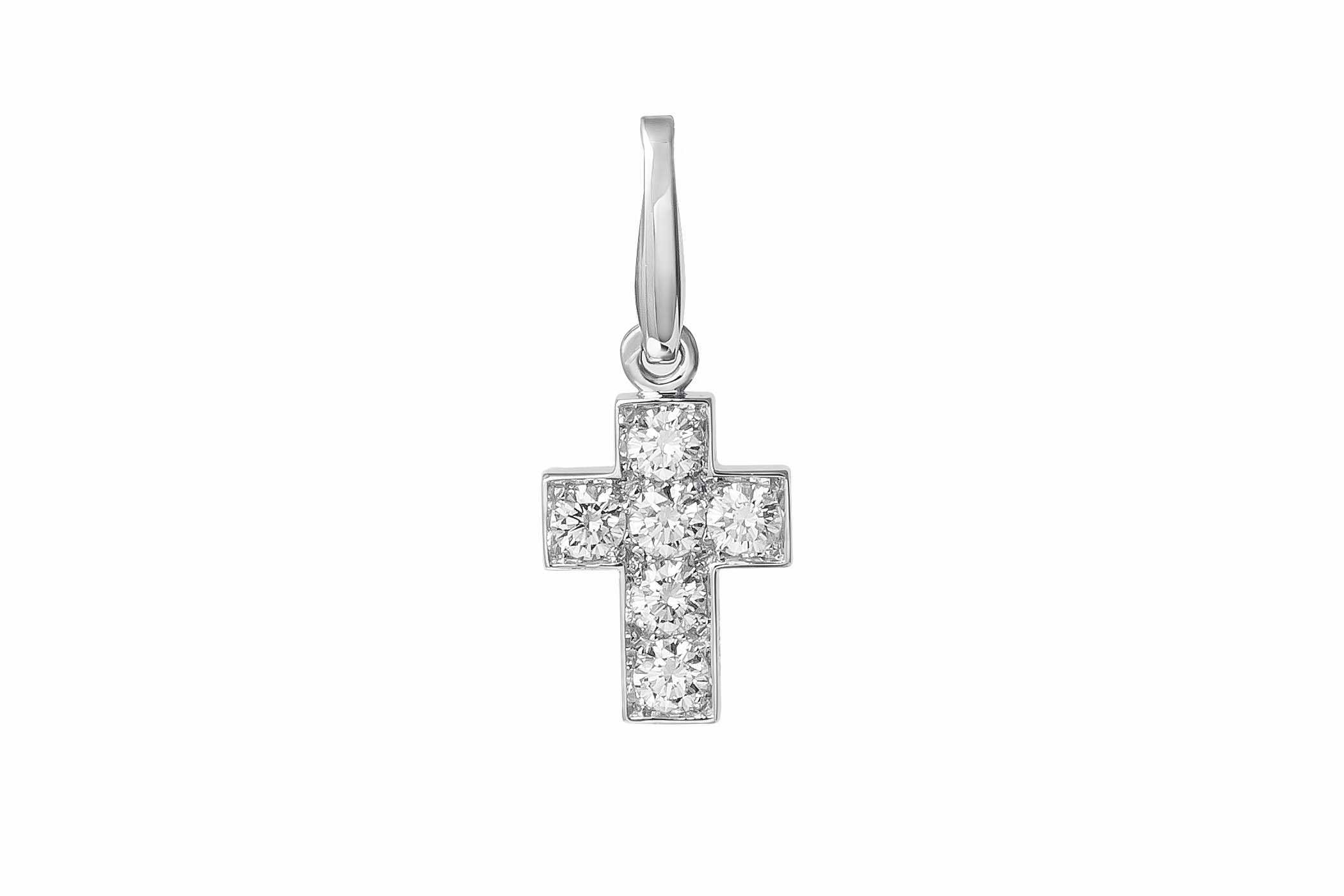 Колье Cartier  18ct White Gold Cross Decor Charm on Chain B3008300