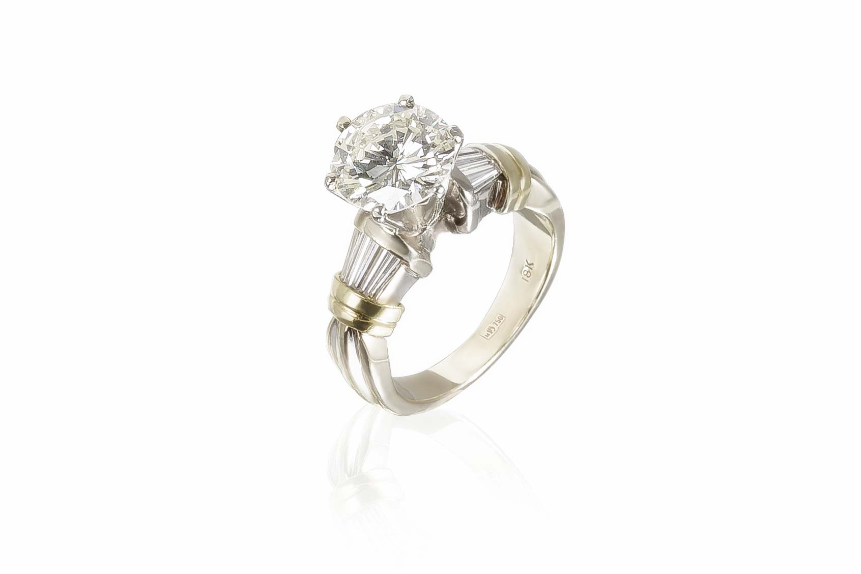 Кольцо No name с бриллиантом 2,55ct N/VS2.