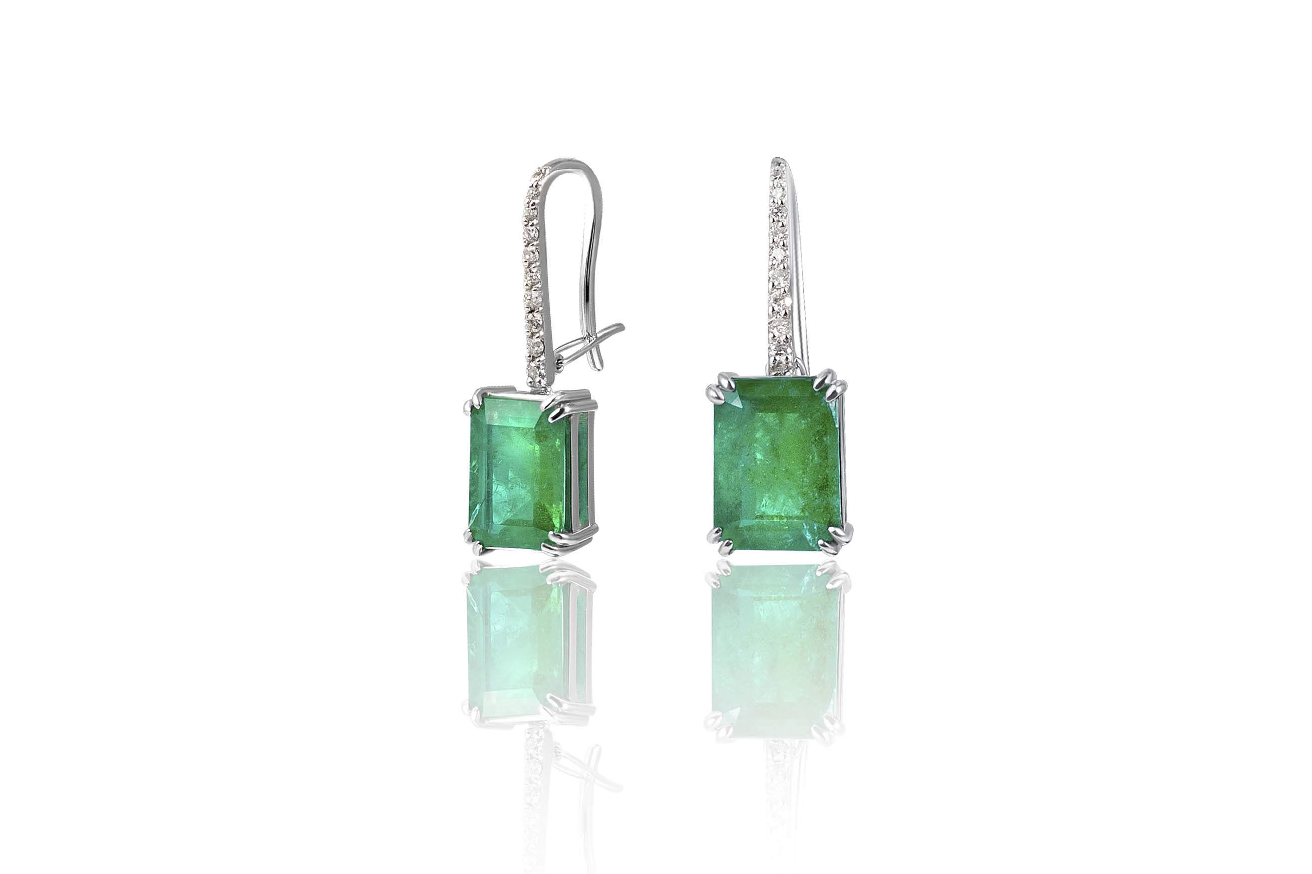 Серьги RalfDiamonds  с изумрудами 2,21/2,18ct