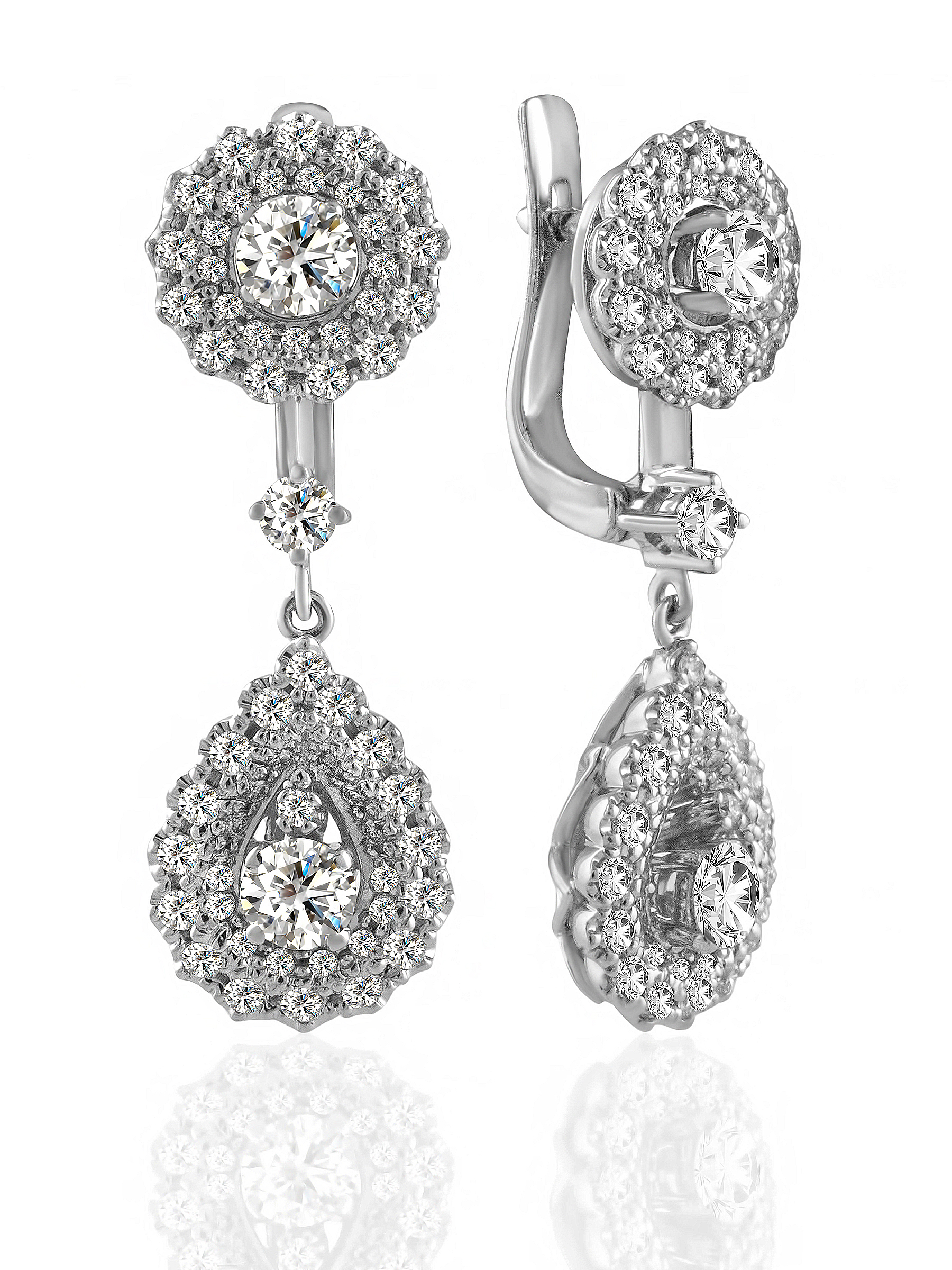 Серьги No name white gold diamond 1.67 ct. earrings