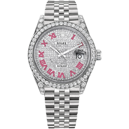 Часы Rolex Diamond Datejust 36mm Steel Vignette Custom 1603