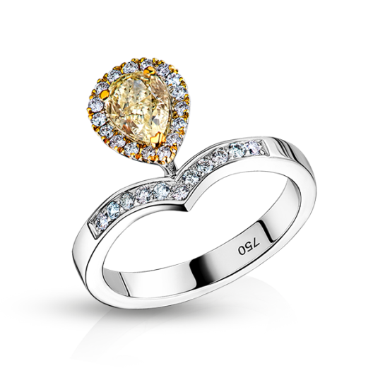 Кольцо с бриллиантом No Name  с бриллиантами 1,01ct FLY/VS1 1.01 CT FLY/VS1