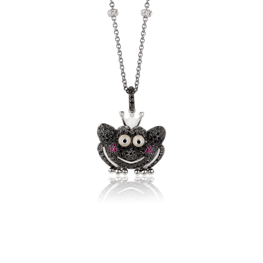 Колье Aaron Basha подвеска с черными бриллиантами