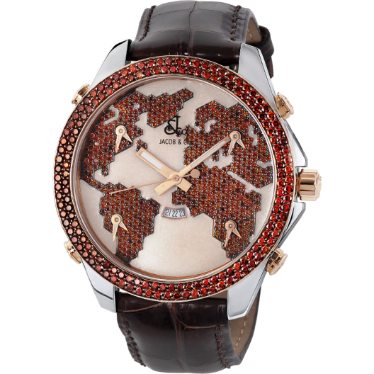 Часы Jacob & Co Five Time Zone 18k Rose Gold 46mm JC-1