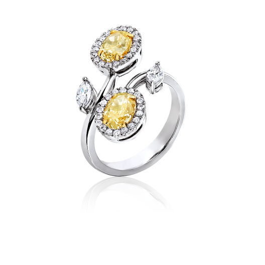 Кольцо с бриллиантом No Name White gold diamonds ring