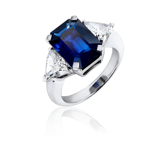 Кольцо с бриллиантом No Name  с сапфиром 5,30ct