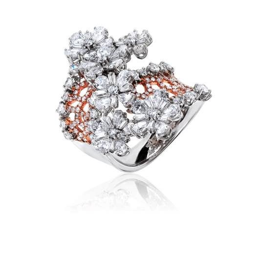 Кольцо с бриллиантом No Name  с бриллиантами 4,65ct