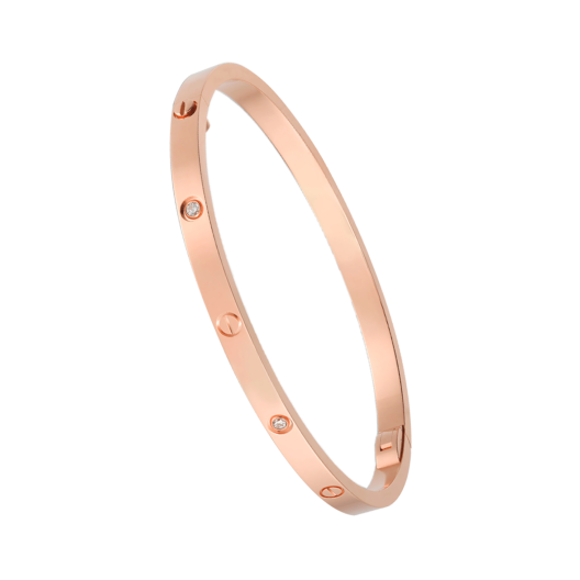 Браслет Cartier Love Bracelet Rose Gold Small Model 6 Diamonds B6047617