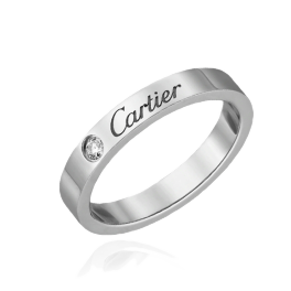 Кольцо с бриллиантом Cartier C de Сartier Wedding Band Platinum B4051300