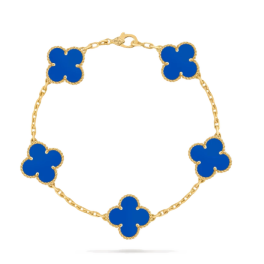 Браслет Van Cleef & Arpels  Vintage Alhambra Bracelet 5 Motifs Agate Yellow Gold VCARP34900