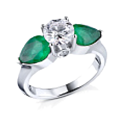 Кольцо RalfDiamonds White gold diamond emeralds ring