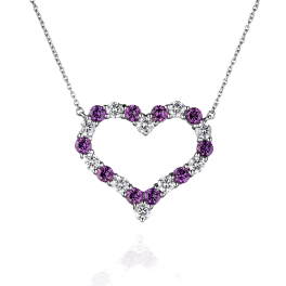Колье Tiffany & Co Diamond & Pink Sapphire Heart Pendant 111