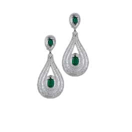 Серьги RalfDiamonds  с изумрудами 5,06ct и бриллиантами