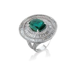 Кольцо с бриллиантом RalfDiamonds  с изумрудом 6,48ct и бриллиантами