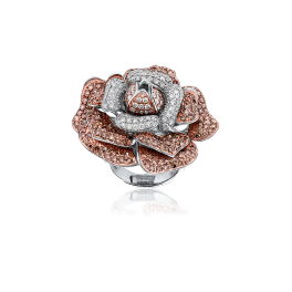 Кольцо с бриллиантом RalfDiamonds  с белыми и коньячными бриллиантами