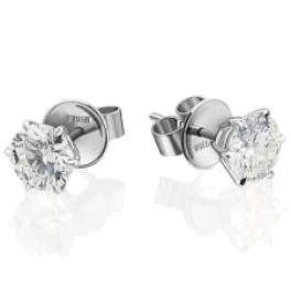 Серьги No Name пусеты с бриллиантами 1,06ct I/SI2-1,06ct K/SI2