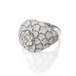 Кольцо No name с черными и белыми бриллиантами 4,97ct