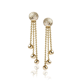 Серьги Cartier  Draperie Diamond Gold Chandelier Earrings