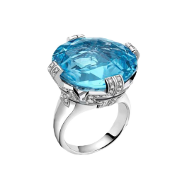 Кольцо Bvlgari  Parentesi Blue Topaz Ring with Diamonds