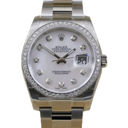 Часы Rolex 36 steel, white gold and diamonds 116200