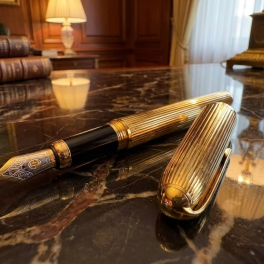 Ручка Cartier Gordon Vertical Gold Plated Finish Fountain Pen