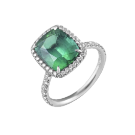Кольцо Tiffany & Co с турмалином 4.20 ct и бриллиантами 0.52 ct