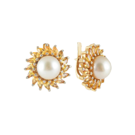 Серьги No Name Pearl Sapphire and Diamonds Earrings