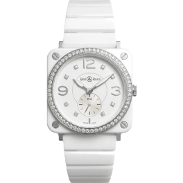 Часы Bell&Ross BRS White Ceramic Diamonds 39 mm BRS-WHC-PH-LGD