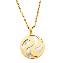 Подвеска Bvlgari  Optical Illusion Mother of Pearl 18k Yellow Gold Pendant Necklace