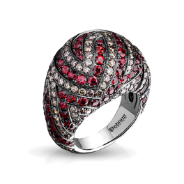 Кольцо с бриллиантом Podium Jewellery  с бриллиантами и топазами