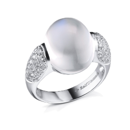 Кольцо с бриллиантом RalfDiamonds White Gold Moonstone Diamonds Ring