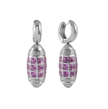 Byblos Amethyst Earrings Сапфир 8.5 ct и бриллианты 1.10 ct