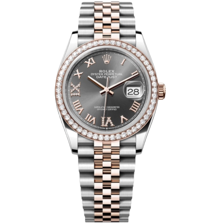 Datejust 36 mm Oystersteel Everose Gold and Diamonds